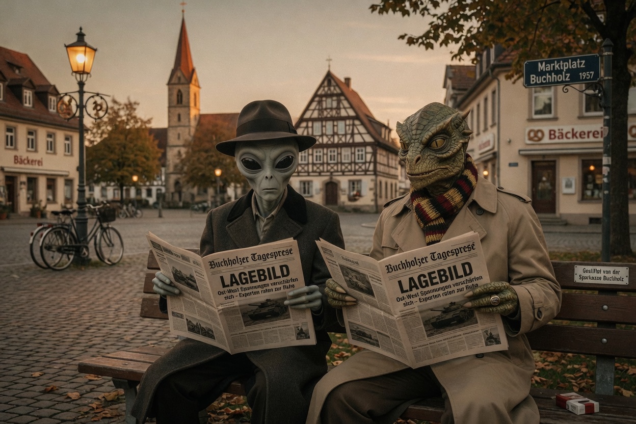 Aliens auf der Bank