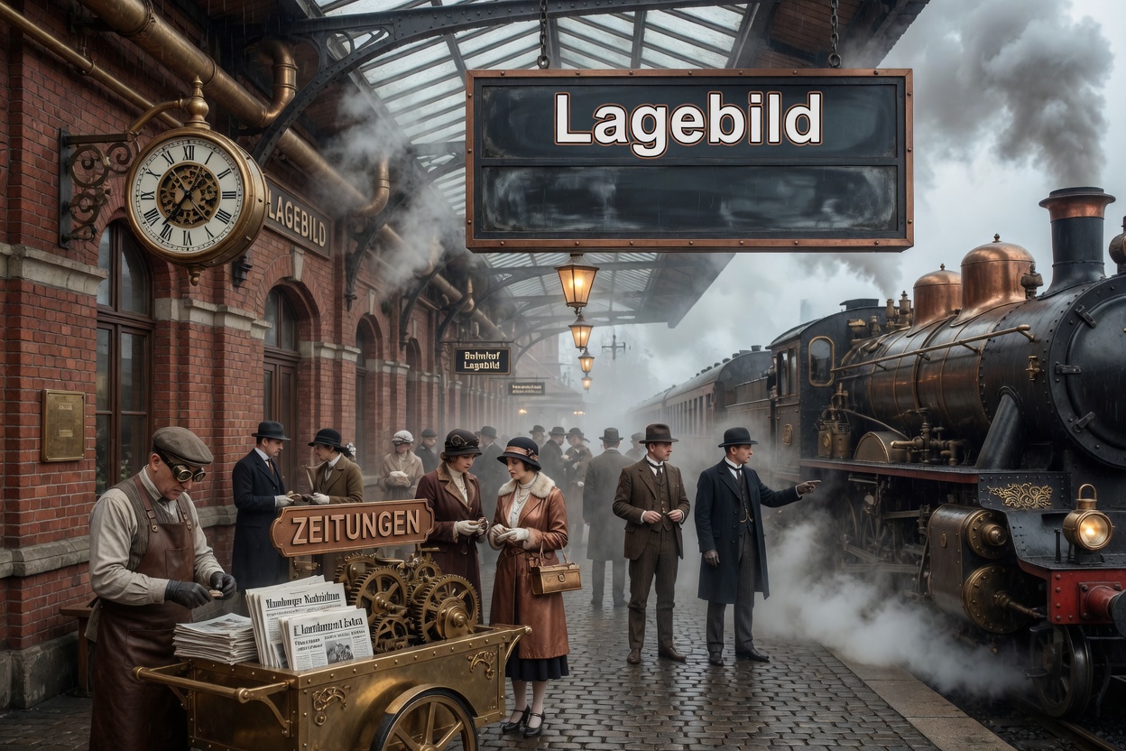 Steampunk-Bahnhof